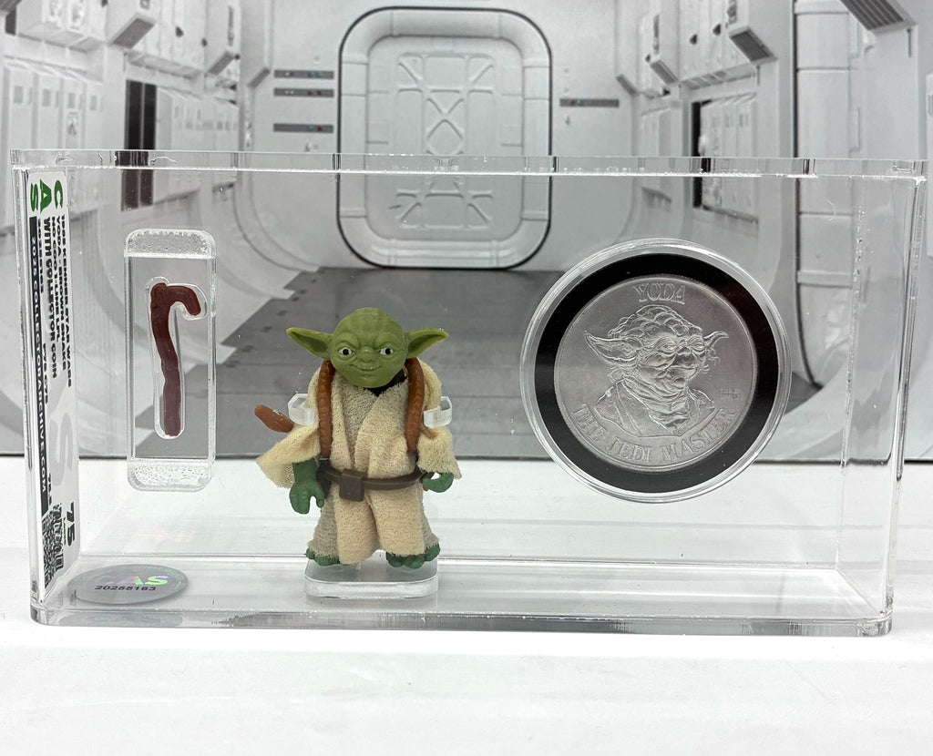 STAR WARS Kenner 1985 YODA Brown Snake with Coin GRADED CAS 75 VINTAGE