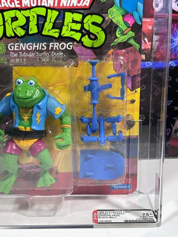 Vintage 1989 TMNT 14 BACK MOC GENGHIS FROG Graded CAFA 75+ Playmates