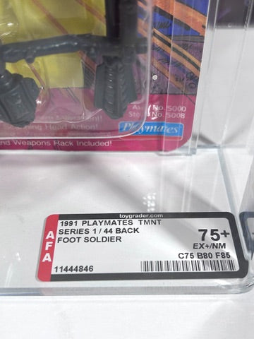 Vintage 1991 TMNT MOC FOOT SOLDIER Series 1 - 44 Back Graded AFA 75+ Playmates