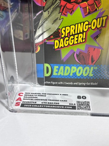 DEADPOOL 1992 Toybiz Marvel X-Men MOC Action Figure Graded CAS 80 WOLVERINE CARD