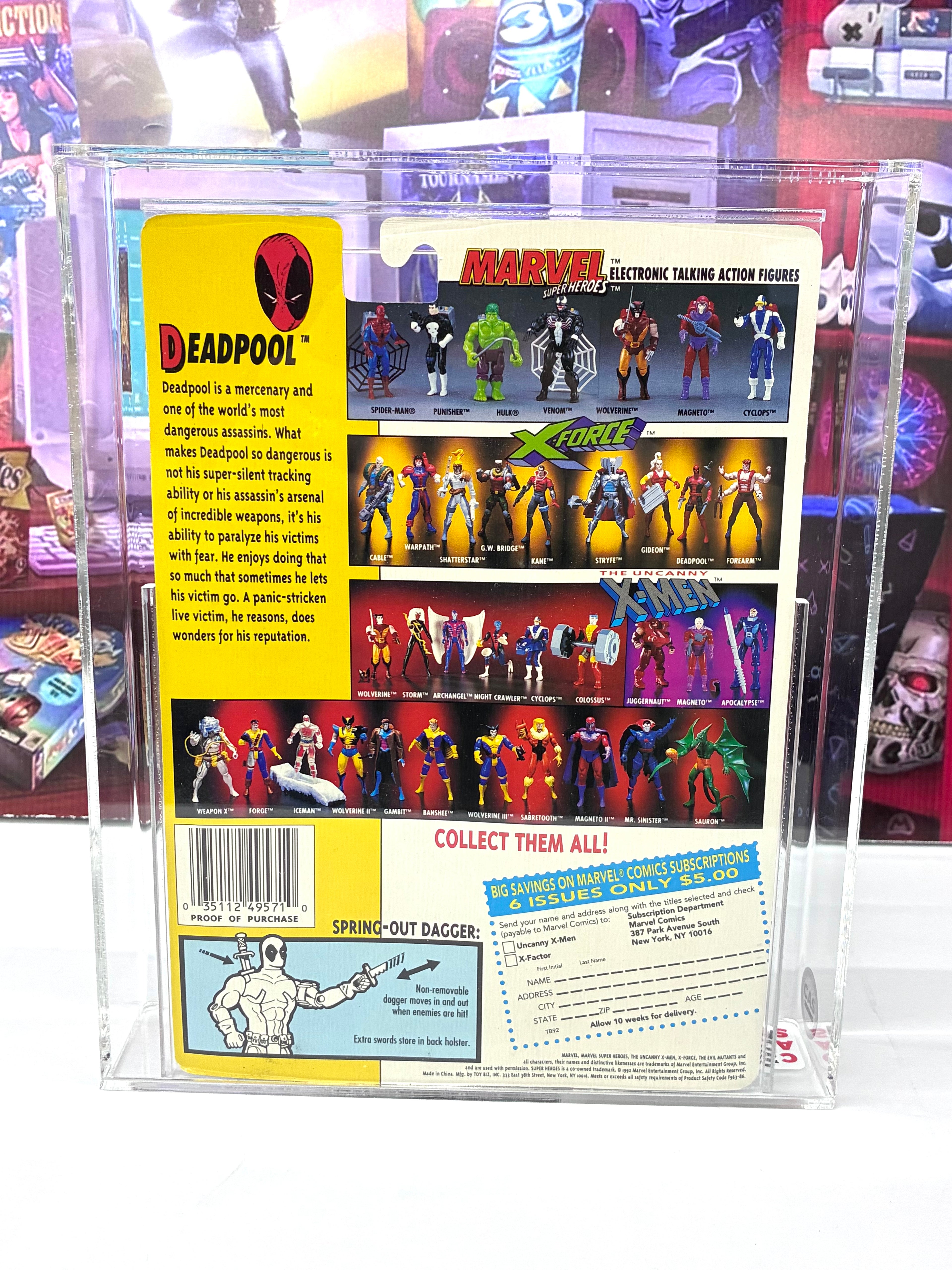 DEADPOOL 1992 Toybiz Marvel X-Men MOC Action Figure Graded CAS 80+