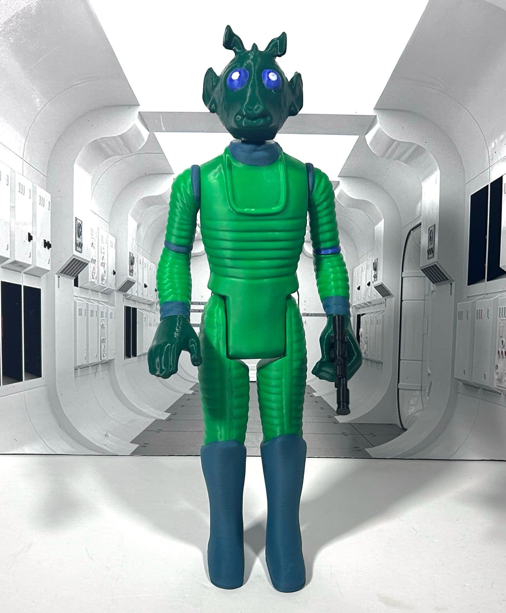 Star Wars Custom Vintage Kenner Style 11" GREEDO Action Figure 3D Print