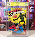 SUPERMAN #1 CBCS 7.5 Verified SIGNATURE by creator JERRY SIEGEL 1987 2/500