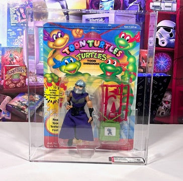 Vintage 1992 TMNT MOC TOON SHREDDER PRINTED WARNING Graded AFA 80 Playmates