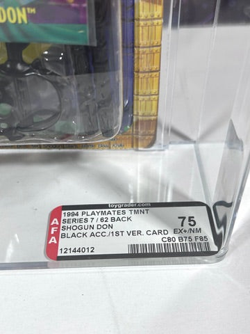 Vintage 1994 TMNT MOC Shogun DONATELLO BLACK ACC V1 Graded AFA 75 Playmates