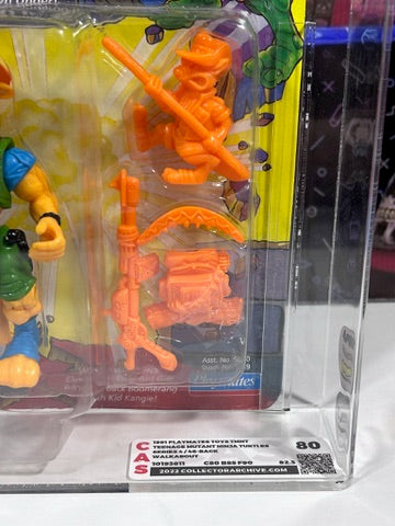 Vintage 1991 TMNT MOC WALKABOUT 46 Back Series 4 Graded CAS 80 Playmates