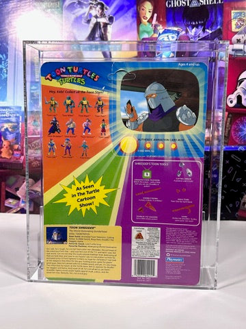 Vintage 1992 TMNT MOC TOON SHREDDER PRINTED WARNING Graded AFA 80 Playmates