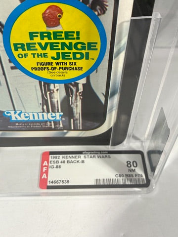 Vintage Star Wars 1980 Kenner IG-88 MOC ESB Revenge Offer AFA Graded 80