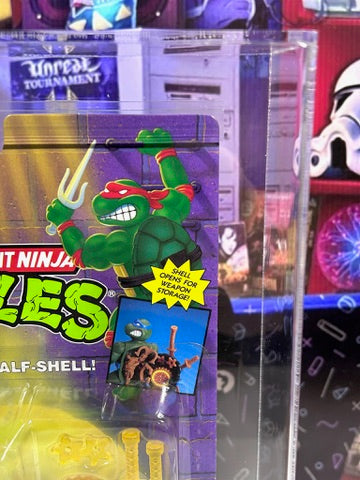 Vintage 1995 TMNT MOC LEONARDO BLACK BELT STORAGE SHELL Graded AFA 80 Playmates