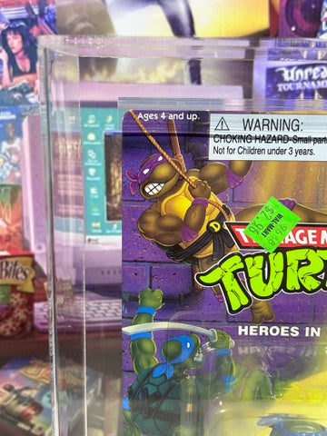 Vintage 1995 TMNT MOC LEONARDO BLACK BELT STORAGE SHELL Graded AFA 80 Playmates