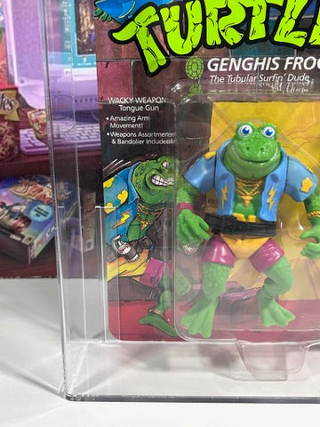 Vintage 1989 TMNT 14 BACK MOC GENGHIS FROG Graded CAFA 75+ Playmates