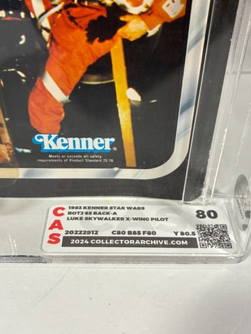 Vintage Star Wars 1983 ROTJ Luke Skywalker X-Wing Pilot MOC CAS Graded 80