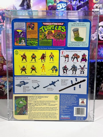 Vintage 1989 TMNT 14 BACK MOC GENGHIS FROG Graded CAFA 75+ Playmates