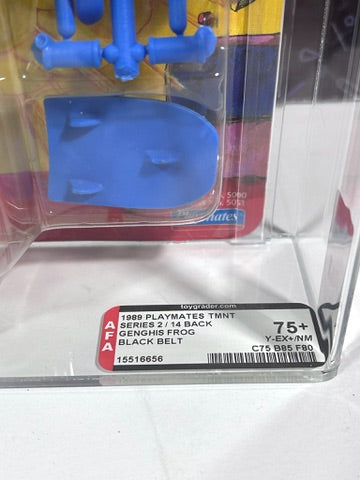 Vintage 1989 TMNT 14 BACK MOC GENGHIS FROG Graded CAFA 75+ Playmates