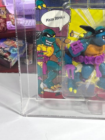 Vintage 1990 TMNT MOC SLASH Purple Belt, Red S - Graded CAS 70 Playmates