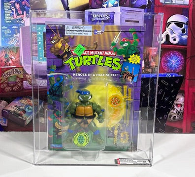 Vintage 1995 TMNT MOC LEONARDO BLACK BELT STORAGE SHELL Graded AFA 80 Playmates