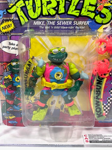 Vintage 1990 TMNT MOC MIKE THE SEWER SURFER Graded CAS 75 Playmates