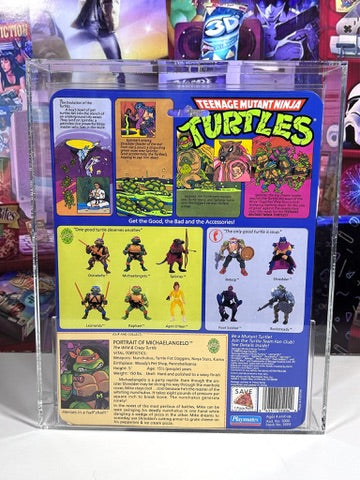 Vintage 1988 TMNT MOC Michaelangelo Fan Club Flyer BEADED Chucks AFA 75 Graded