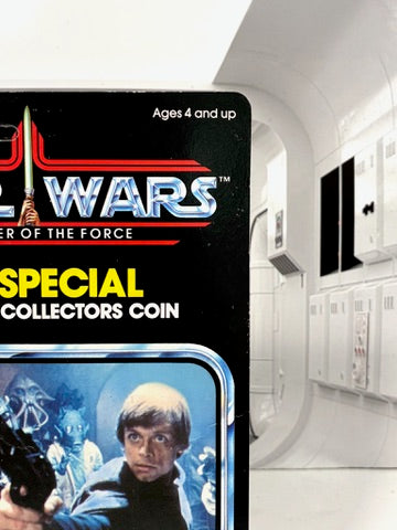 Vintage Star Wars 1984 Kenner LUKE SKYWALKER JEDI POTF MOC with Coin