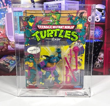 Vintage 1990 TMNT MOC SLASH Purple Belt, Red S - Graded CAS 70 Playmates