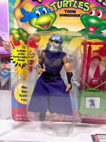 Vintage 1992 TMNT MOC TOON SHREDDER PRINTED WARNING Graded AFA 80 Playmates