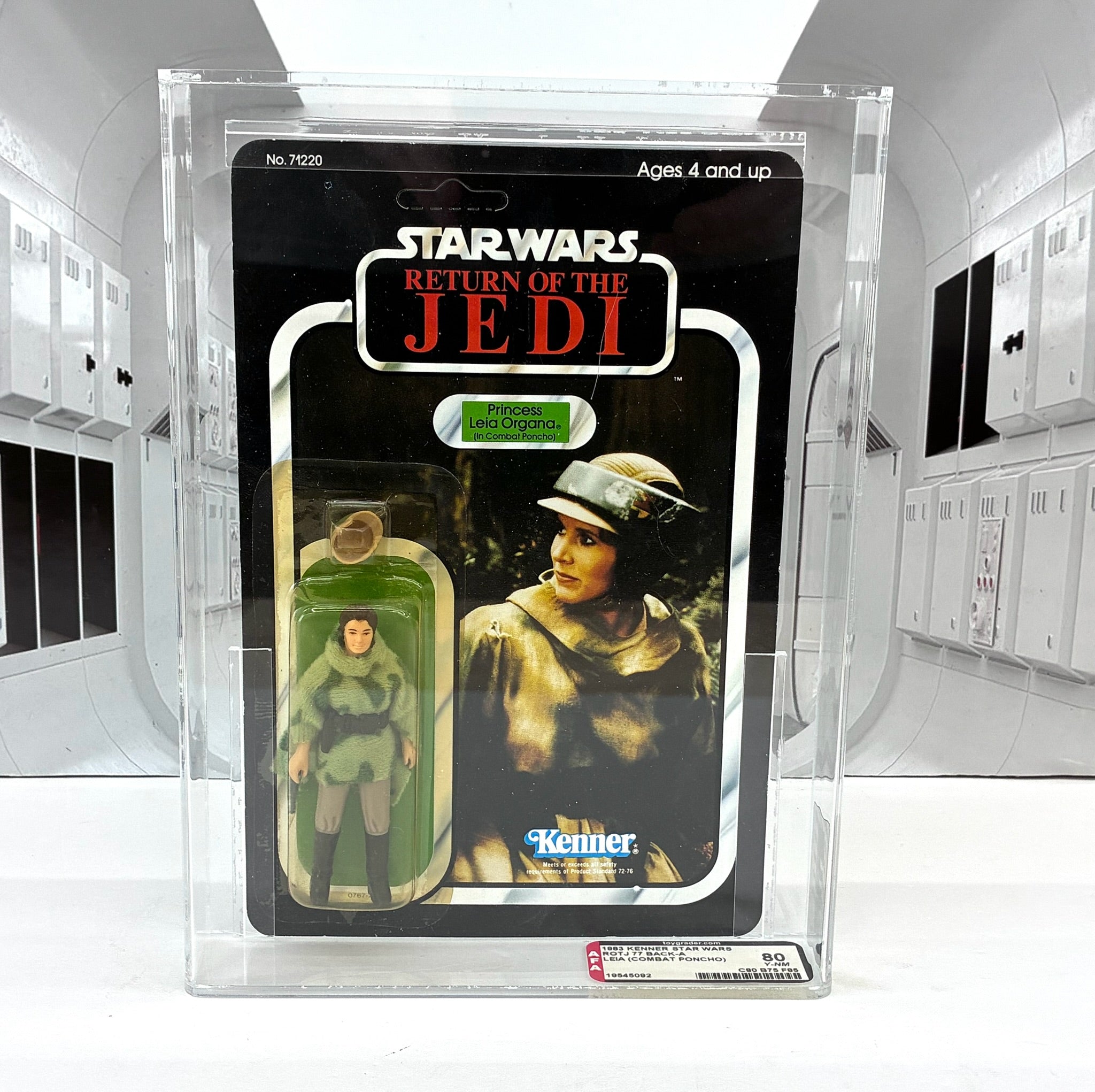 Vintage Star Wars 1984 Kenner LEIA PONCHO MOC ROTJ AFA Graded 80