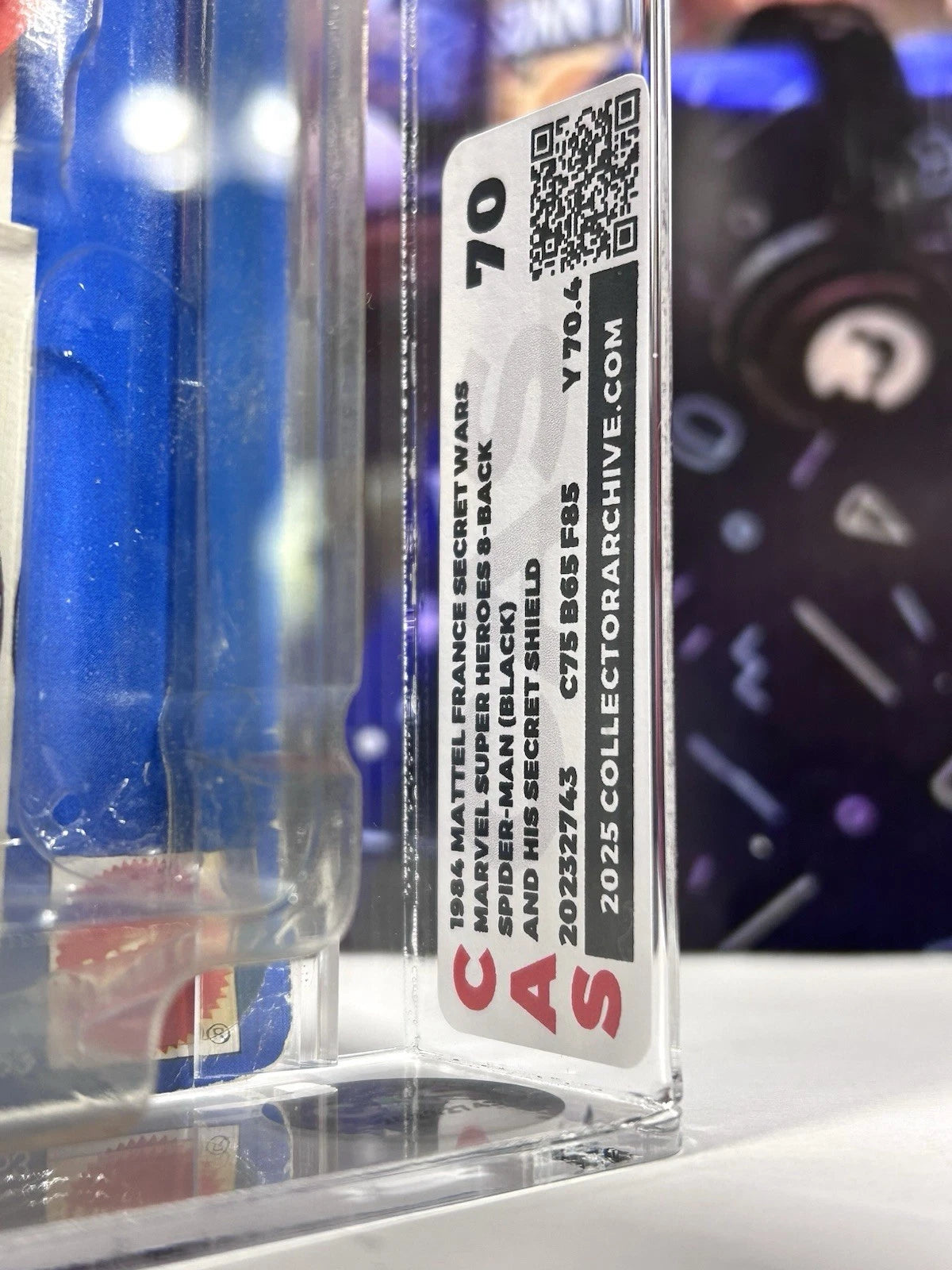 Marvel Secret Wars FRENCH Black Costume SPIDERMAN 1984 MOC Action Figure GRADED CAS 70