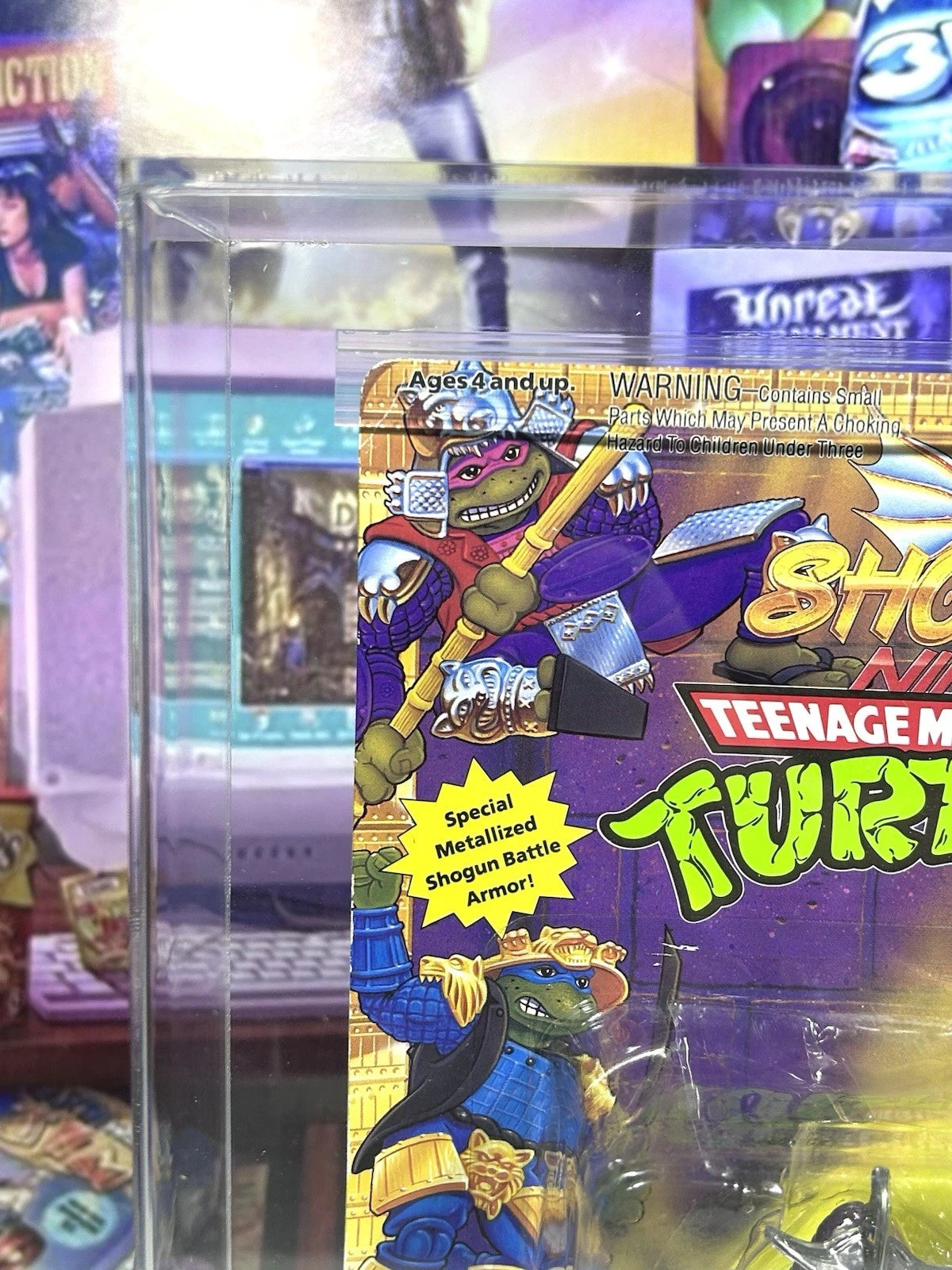 Vintage 1994 TMNT MOC SHOGUN SHREDDER Blue Accessories Graded AFA 80 Playmates