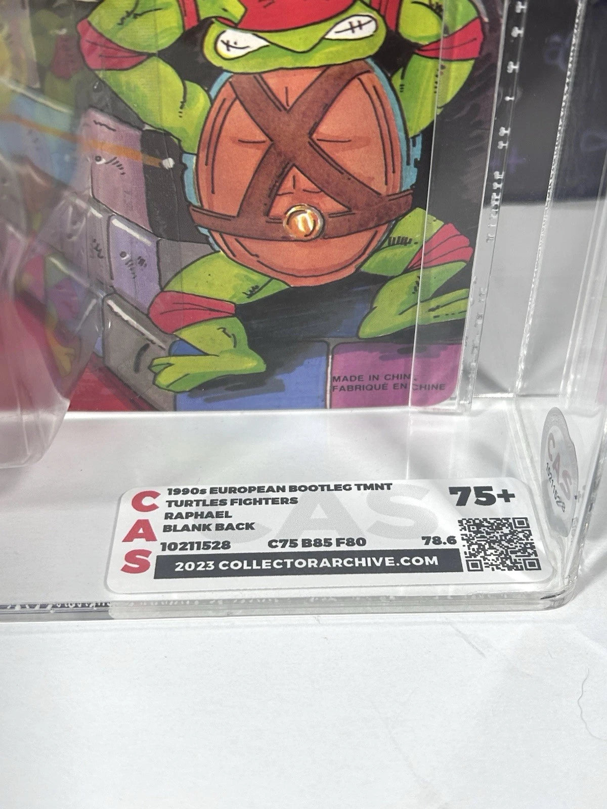 Vintage TMNT European BOOTLEG Turtle Fighters Raphael CAS 75+