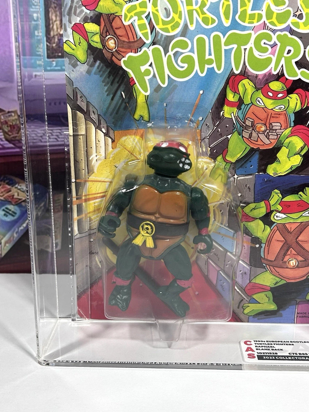 Vintage TMNT European BOOTLEG Turtle Fighters Raphael CAS 75+