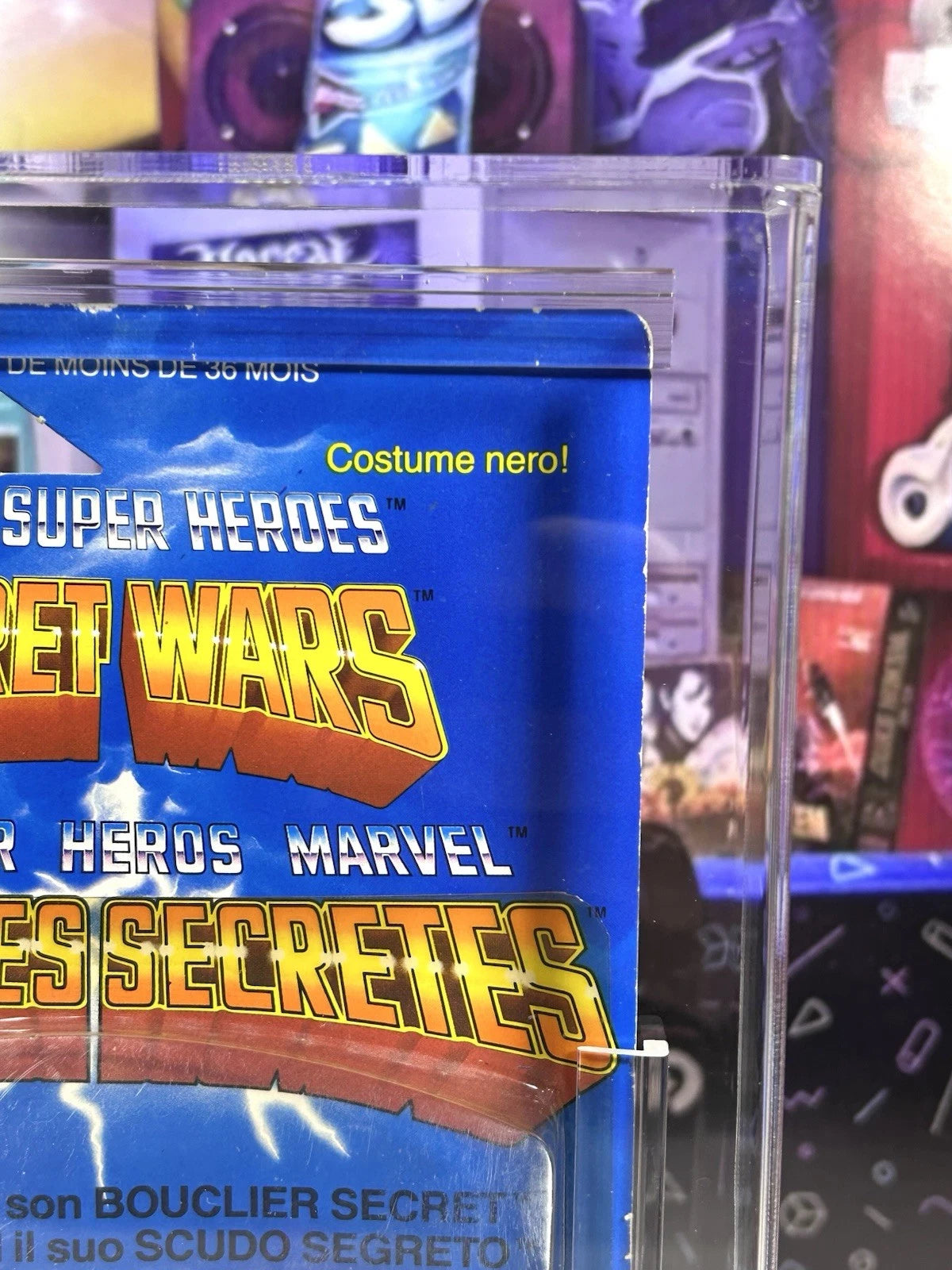 Marvel Secret Wars FRENCH Black Costume SPIDERMAN 1984 MOC Action Figure GRADED CAS 70